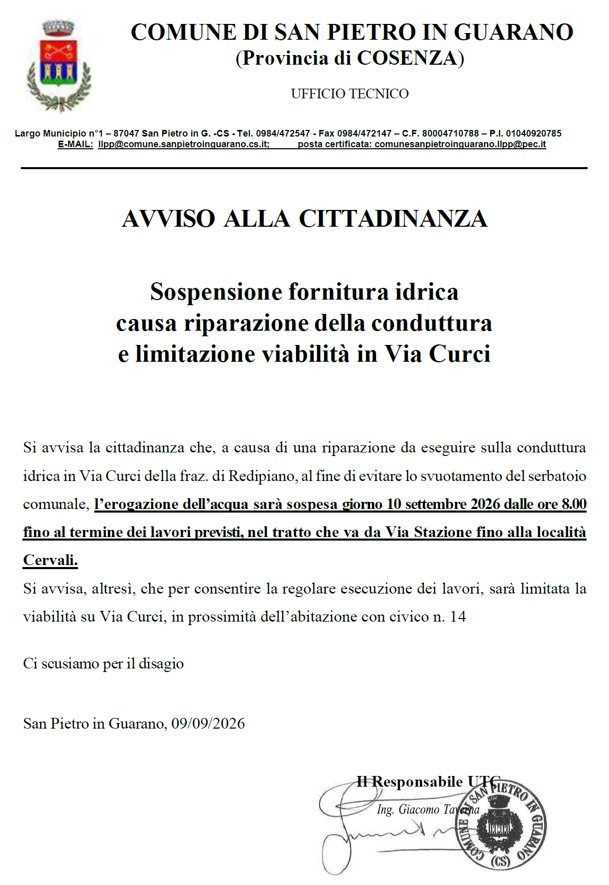 2026 AvvisoRiparazioneConduttura